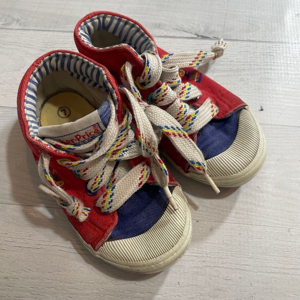 Vintage fisher price primary color toddler sneakers size 7